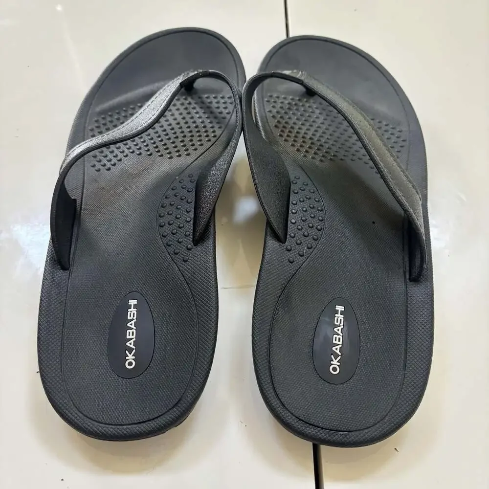 Okabashi Mariner Men's Flip Flop Sandals, Black, XL